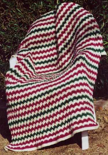 Flame Stitch Afghan Knitting Pattern