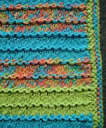 Striped Ridges Baby Blanket Knitting Pattern