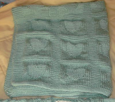 Easy Heart Baby Blanket Knitting Pattern