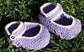 Mary Jane Shoe Booties Knitting Pattern For Babies