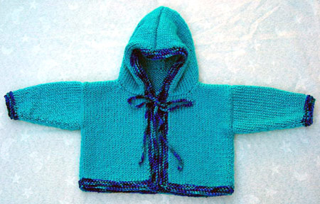 Baby Hooded Cardigan Sweater Knitting Pattern