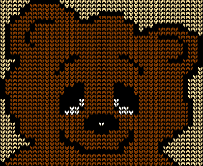 Teddy Bear Face Knitting Chart