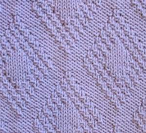 Moss Stitch Border Diamonds Knitting Pattern