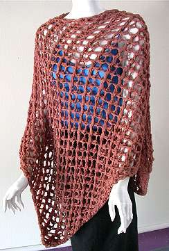 Open Mesh Poncho Knitting Pattern