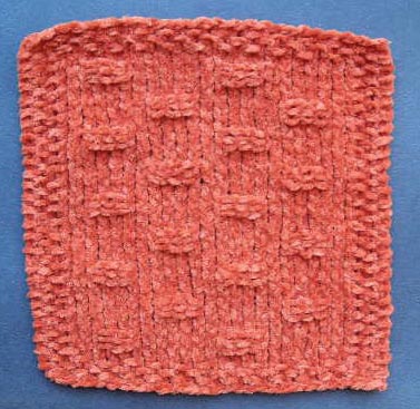 Spaced Checks Face Cloth Knitting Pattern