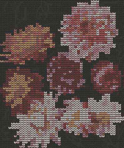 Dahlias Flowers Knitting Chart