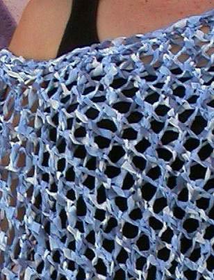 Ribbon Openwork Poncho Knitting Pattern