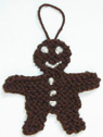 Gingerbread Man Christmas Ornament Or Pin Knitting Pattern