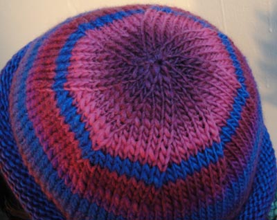 Colorful Striped Roll Brim Hat Knitting Pattern