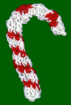 Christmas Candy Cane Ornament Knitting Pattern