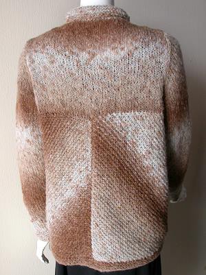 Diagonal Panels Pullover Sweater Knitting Pattern