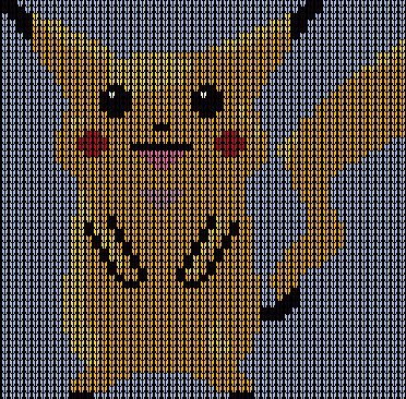 Pikachu Pokemon Knitting Chart