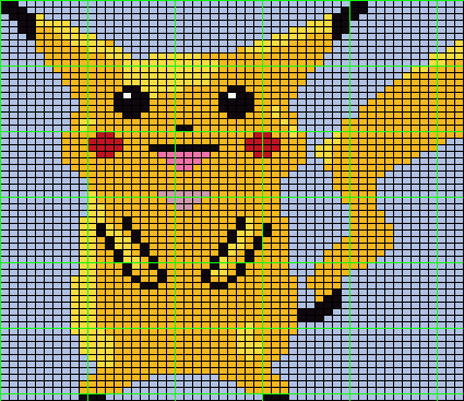 Pikachu Pokemon Knitting Chart