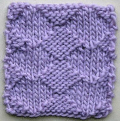 Plain Diamonds Knitting Stitch Pattern