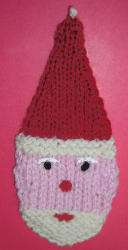 Christmas Santa Face And Head Ornament Knitting Pattern
