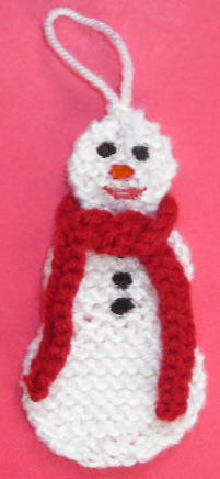 Snowman Christmas Ornament Knitting Pattern