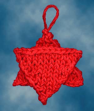 Easy Christmas Star Ornament Knitting Pattern