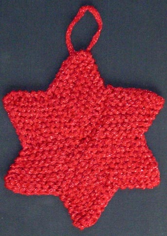 Six Pointed Star Christmas Ornament Knitting Pattern