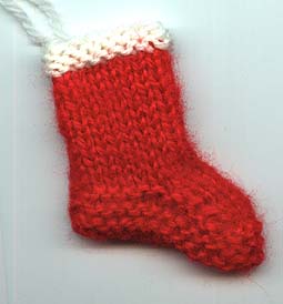 Christmas Stocking Ornament Knitting Pattern