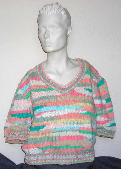 V-Neck Odd Ball Sweater Knitting Pattern
